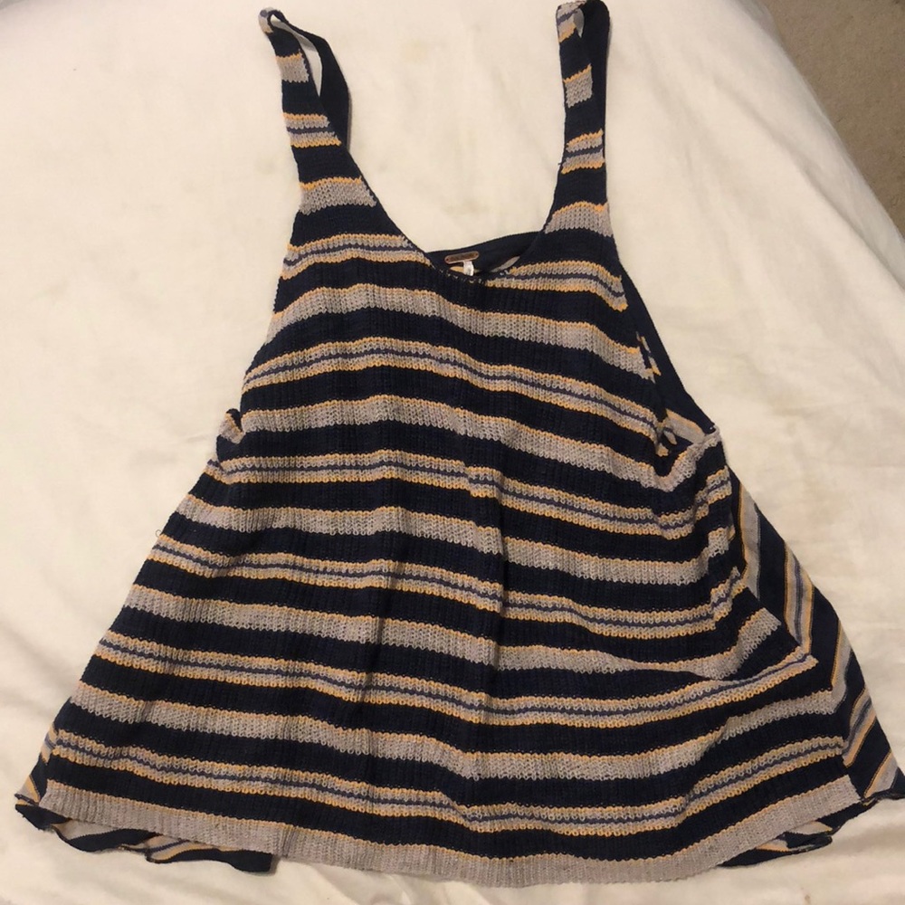 NWOT Free People striped navy and orange tank top